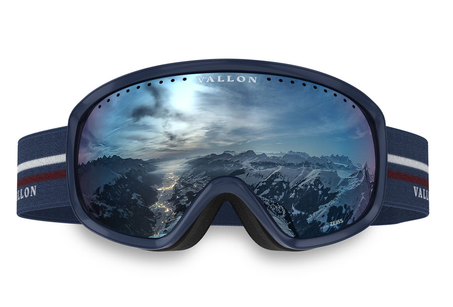 Freebirds Blue and retro ski goggles with sky lens